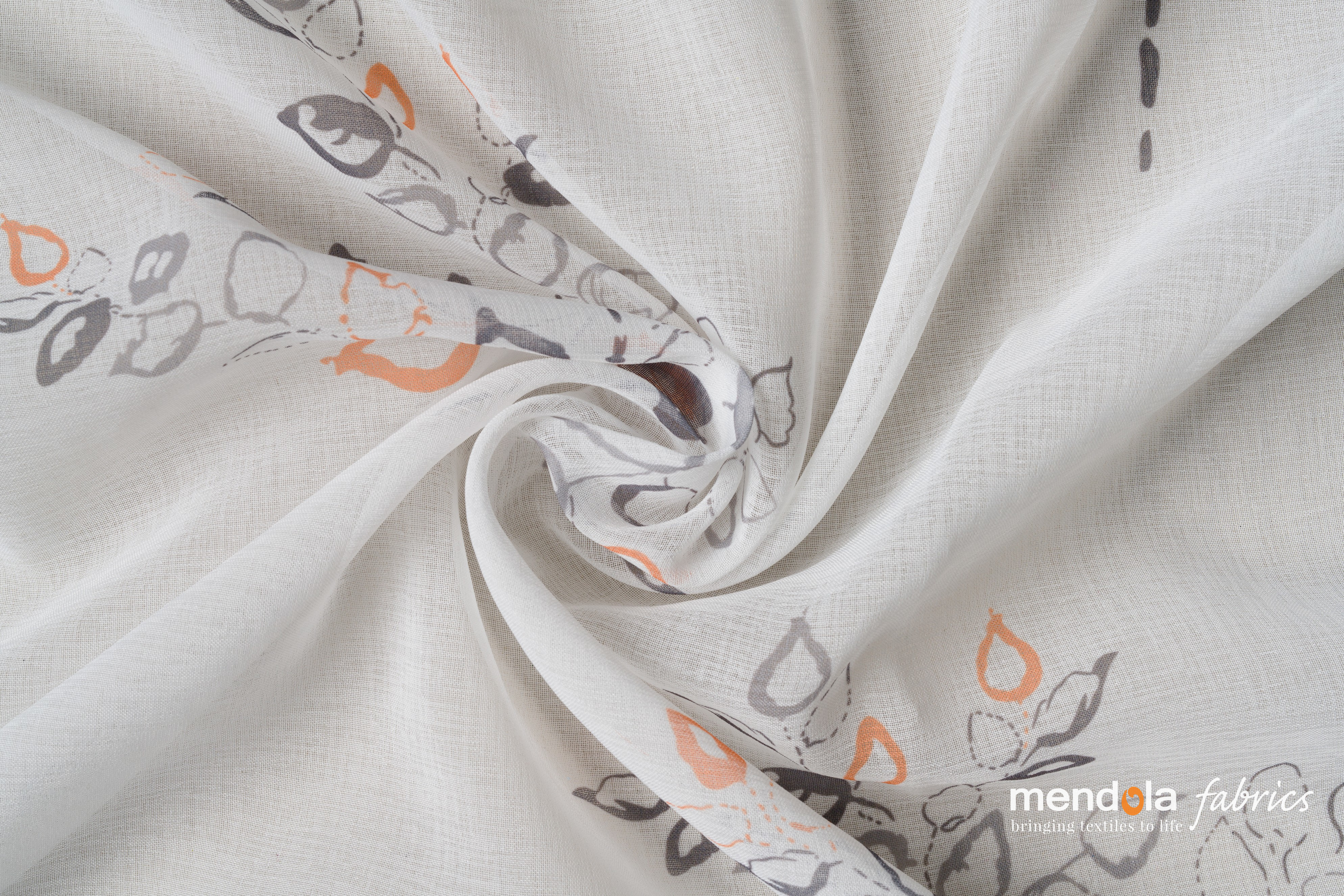 Perdea Mardi, Orange Mendola Fabrics